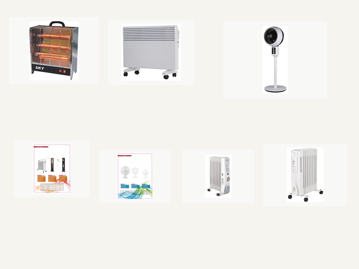 NICE Appliance heating and cooling product range: oil filled radiators, fan heaters, convectors, air coolers and fans